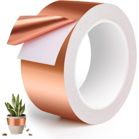 Nastro in rame anti-lumache e lumache, 50 mm x 20 m, efficace nastro in rame anti-lumache, conduttivo monofacciale, nastro in lamina di rame (1/4)