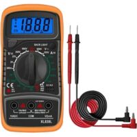 Multimetro digitale XL830L da 2000 conteggi, mini multimetro, tester per batterie, tensione CA/CC, corrente, resistenza, buzzer, transistor, voltmetro, amperometro con display LCD e retroilluminazione