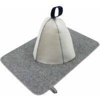 Cuffia da sauna in tessuto naturale: cuffia da doccia in feltro con gancio per uomo e donna, adatta alla maggior parte delle dimensioni della testa (cabina + cuscinetto in feltro)