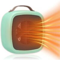 Termoventilatore portatile, mini termoventilatore elettrico in ceramica invernale adatto per camera da letto, ufficio, soggiorno, termoventilatore silenzioso e a basso consumo (verde)