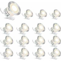 Faretto da incasso a LED, Faretti da incasso a LED per esterni Lampade per scale Scale per scale da giardino Patio, IP67 impermeabile (bianco naturale, 16 pezzi)