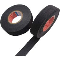 pezzi di nastro adesivo in tessuto per auto, nero, per cablaggio di circuiti, dedicato alle alte temperature per auto (19 mm x 15 m, 25 mm x 15 m)