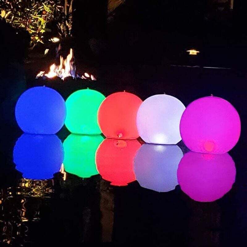 Pelotas De Playa LED Con Mando A Distancia – 4 Modos De Luz Y 16 Colores, Inflables Y Flotantes Para Piscina, Lago O Patio