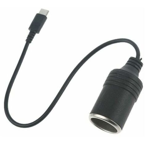Cable de alimentación USB C tipo C a toma de encendedor de coche de 12 V (1/3)