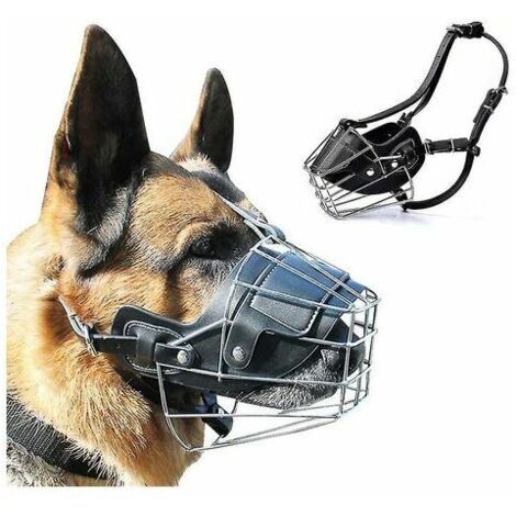 Bozal de metal Super Bozal de cuero para perros grandes (1/4)