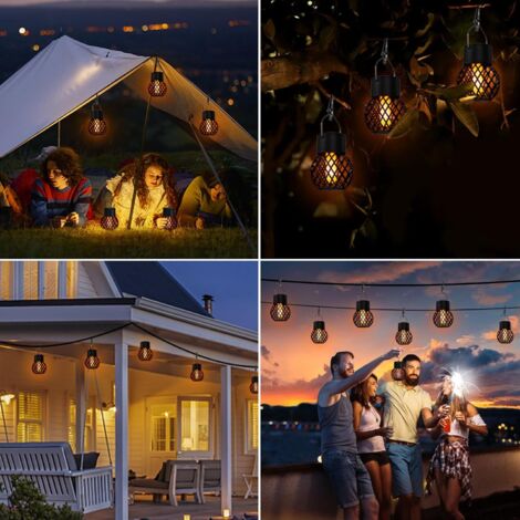 Ollny Cadena De Luces Solares Al Aire Libre, 300 LED Blanco Cálido Y