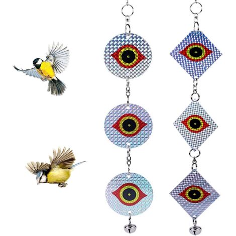 Repelente de palomas para balcón, repelente de palomas, repelente de aves, ojo de búho repelente reflectante con campana repelente de aves, 2