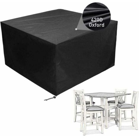 Funda cuadrada impermeable para mesa, sofá, silla, muebles de exterior, resistente a los rayos UV, al viento y al polvo (cuadrada, 135 x 135 x 74 cm)