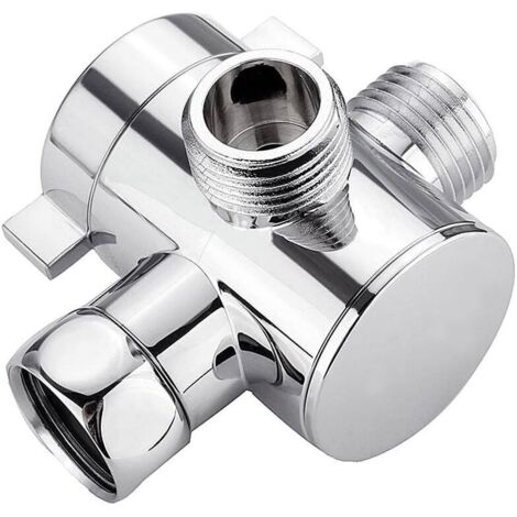 Válvula desviadora de ducha de 3 vías G1/2 pulgadas, separador de agua multifunción, adaptador de ducha, accesorio de repuesto para cabezal de ducha de baño (1/4)