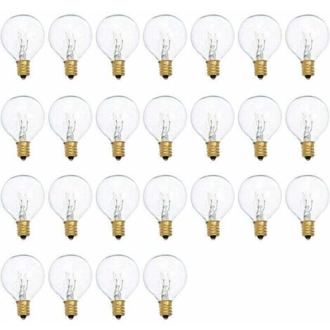 Bombillas incandescentes G40, 7 W, 220-240 V, globo transparente, casquillo E12, paquete de 25, luz blanca fría (1/4)