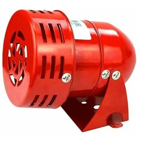 Alarma de sirena, 220 V, potente alarma de sirena para exteriores, 120 dB, cable de motor rojo, sirena, bocina metálica, alarma industrial para embarcaciones