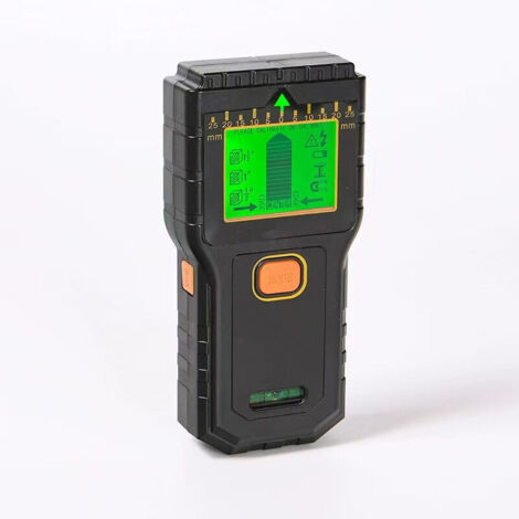 Detector de vigas 7 en 1 con pantalla LCD y alarma de audio. Detector de cables para pared, madera, cables de CA, vigas metálicas, cables, vigas y tuberías (negro) (1/4)