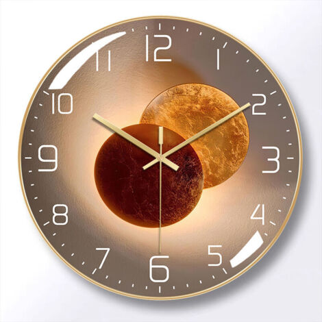 Reloj de pared silencioso de diseño moderno de 30 cm, reloj de pared digital silencioso, oro rosa (1/4)