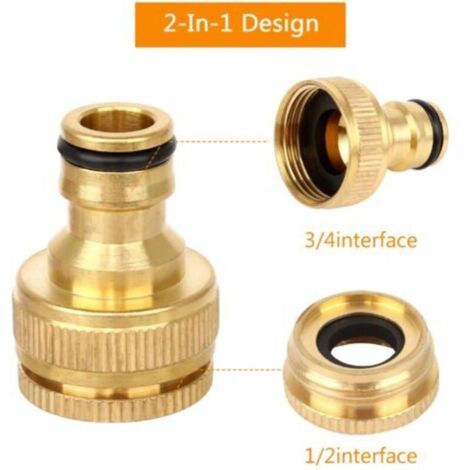 Conector De Manguera De Aluminio – 5 Unidades, Rosca Interior/exterior, Compatible Con Grifos 1/2 Y 3/4, Ideal Jardín O Lavado