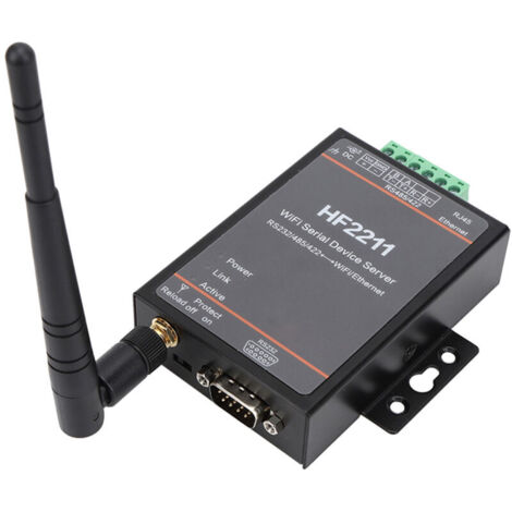 Servidor serie HF2211 RS232/485/422 a WIFI y Ethernet DTU Comunicación de red 5-36 VCC (1/4)