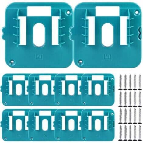 10 soportes de batería para Makita de 14,4-18 V. Soporte de pared para BL1860, BL1850, BL1840 y BL1830 (con 20 tornillos, sin batería). (1/4)