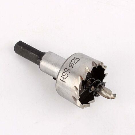 Broca de corona de acero inoxidable HSS, herramienta de corte de corona de alta resistencia para metal, 25 mm (1/4)
