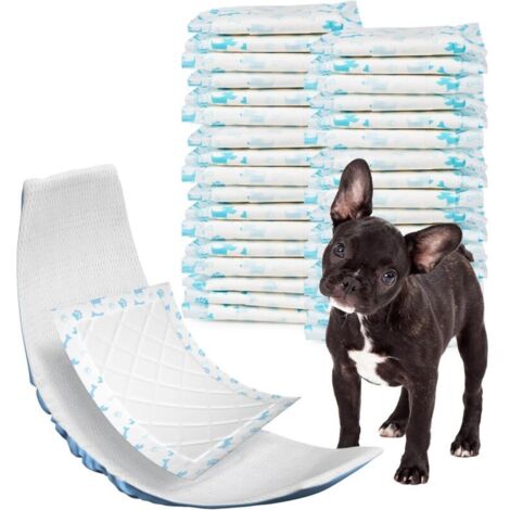 Insertos suaves para pañales de perro - Paquete de 100 protectores desechables para perros, protectores de refuerzo para perros machos y hembras, protectores superabsorbentes (hueso azul, M-100) (1/4)