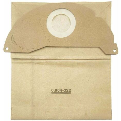 Bolsas de aspiradora para Kärcher WD2, juego de 8 bolsas de filtro de papel Bolsas de filtro premium para bolsas de aspiradora Kärcher 6.904-322.0 WD 2.200 A2004, (1/4)