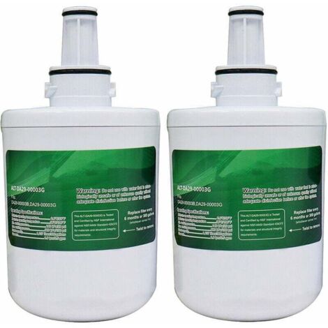 Paquete de 2 filtros de agua de repuesto para refrigerador con congelador DA29-00003G, DA29-00003F, HAFIN1, HAFIN1/EXP, DA29-00003B, DA29-00003A, DA97-06317A, RFC1100A (1/4)