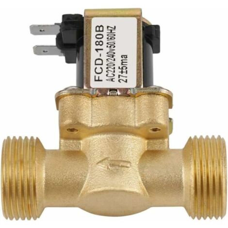 Válvula solenoide eléctrica G3/4, 2 vías, entrada de agua, N/C, CA, normalmente cerrada, 220/240 V, FCD-180B, (1/4)