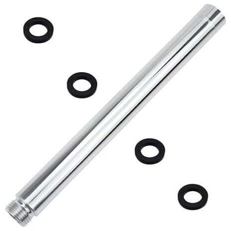 Brazo de extensión de ducha, 30 cm, tubo de extensión de ducha de acero inoxidable, tubo de extensión de ducha cromado con rosca G1/2,