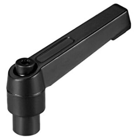 Palanca de sujeción con rosca interior M10 de metal negro. Mango de montaje ajustable . (1/4)