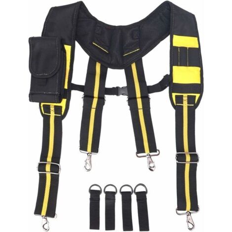 Cinturón de herramientas, tirantes ajustables, cinturón de herramientas, portaherramientas, cinturón, tirantes, hombre, herramientas profesionales para carpinteros, electricistas, fontaneros (1/4)