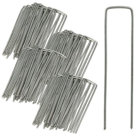 100 clavos de anclaje para el suelo de tiendas de campaña, 15 cm de largo, fabricados en acero galvanizado (1/4)