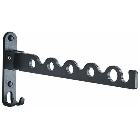 Perchero de pared, perchero plegable, perchero para balcón, baño, dormitorio, lavadero (negro, 1) (1/4)