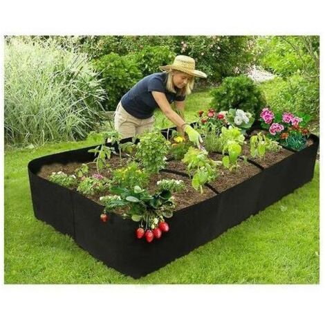 Cama elevada rectangular de 6 pies, bolsas de tela para camas elevadas Br-Life (1/2)