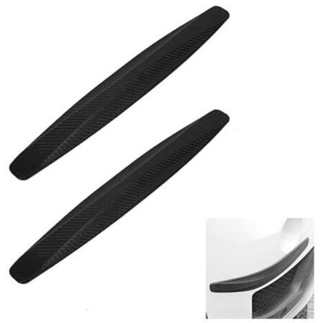 Protector universal de esquinas para parachoques delantero y trasero de coche, de fibra de carbono, con adhesivo anticolisión y borde antifricción (negro) (1/4)