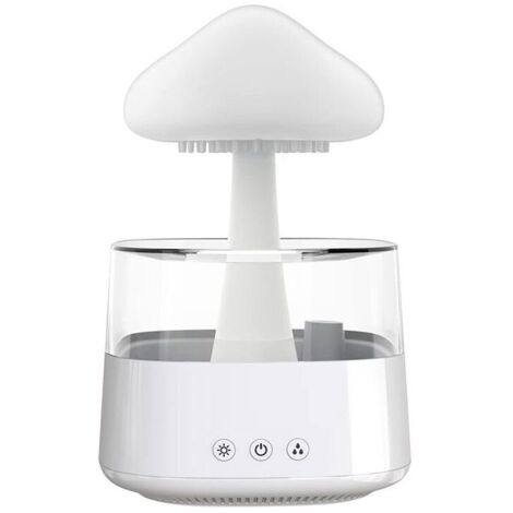 Humidificador de lluvia de 450 ml, difusor de aceites esenciales, humidificador de nube de lluvia con luces LED de 7 colores, lámpara de lluvia con forma de hongo para hogar, oficina y dormitorio (bla (1/4)