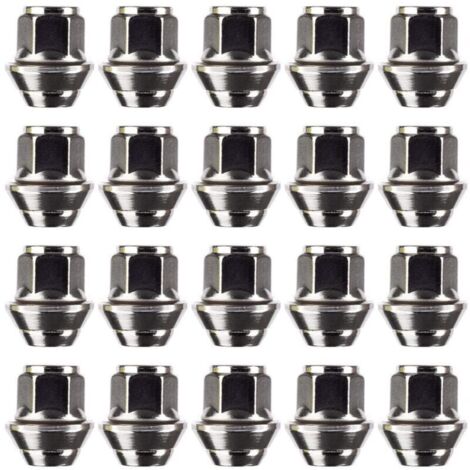 Juego de tuercas para llantas de aleación. M12 x 1,5, arandela cónica, hexágono de 19 mm, compatible con llantas de aleación Ford y otras (20)