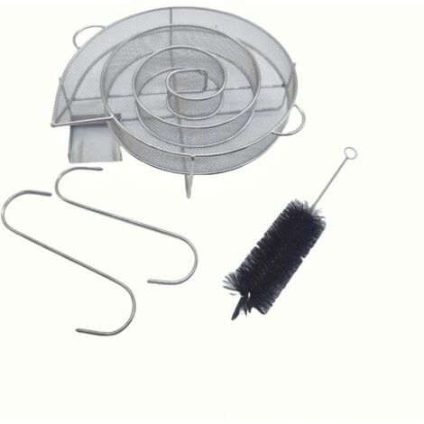 Generador de humo redondo, de acero inoxidable de alta calidad, generador de humo frío para cámara de ahumado con cepillo y gancho, ahumador de carne para parrillas de caldera, ahumaderos y hornos de (1/4)