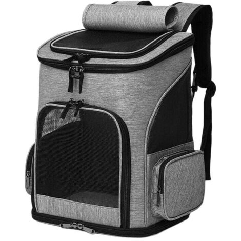 Práctico transportín para perros para viajes – Mochila plegable para mascotas – Transportín para perros y gatos – Mochila para mascotas – Gris
