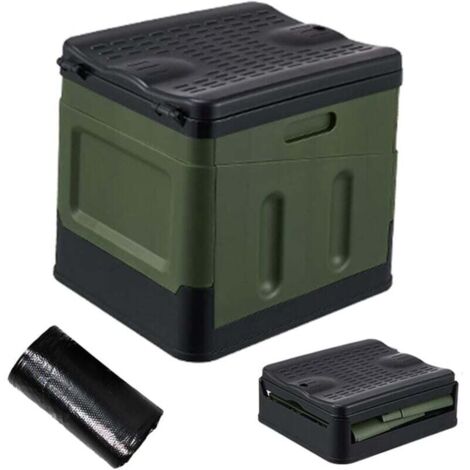 Inodoro plegable portátil, inodoro para viajes al aire libre, taburete plegable/caja de almacenamiento para coche al aire libre para el hogar/camping/navegación/senderismo/viajes largos/uso de mascota (1/4)