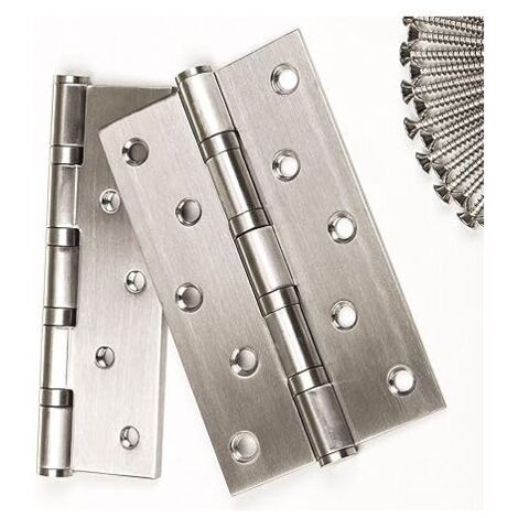 Bisagras de tornillo de alta resistencia / capacidad de carga 75 kg / espesor del material 2,5 mm / 125 x 75 mm / bisagra de tornillo de acero inoxidable / bisagra de puerta con cojinete liso (1/4)