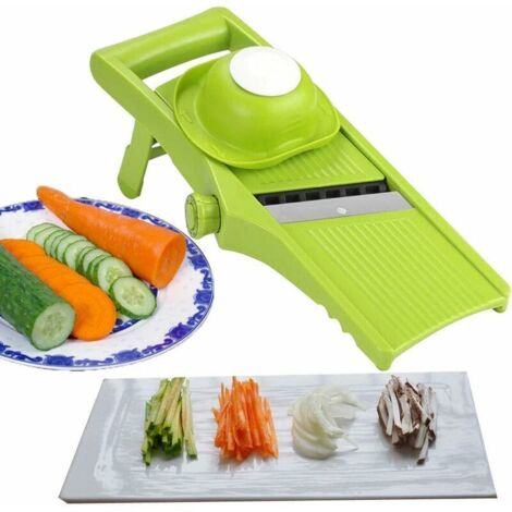 Cortador manual multiusos, cortador de verduras 3 en 1, cortador profesional de verduras, rallador y cortador de patatas, cortador de verduras ajustable con almidón de patata y zanahoria (1/4)