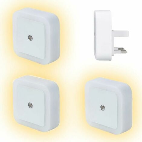 [Set de 6] Luz nocturna infantil enchufable: detección automática de día/noche. Luz nocturna LED para enchufar a la pared, lámpara crepuscular con fotocélula