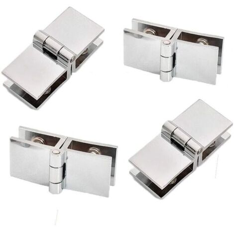 Paquete de bisagras para puertas de vidrio de 180 grados, bisagras para puertas de vidrio, aleación de zinc, bisagras para puertas de vidrio, fáciles de instalar, adecuadas para vitrinas, vitrinas par (1/4)
