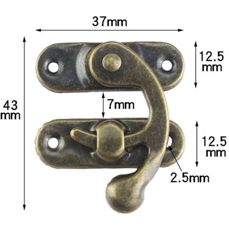 Fuxxer 3 Cierres Antiguos De Bronce | 55x48 Mm | Pestillos Para Cofres, Cajas Y Armarios Estilo Vintage