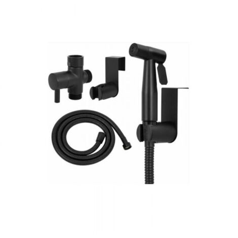 Juego de ducha para inodoro, color negro, con rociador para higiene personal diaria, cabezal de ducha con manguera, color negro,