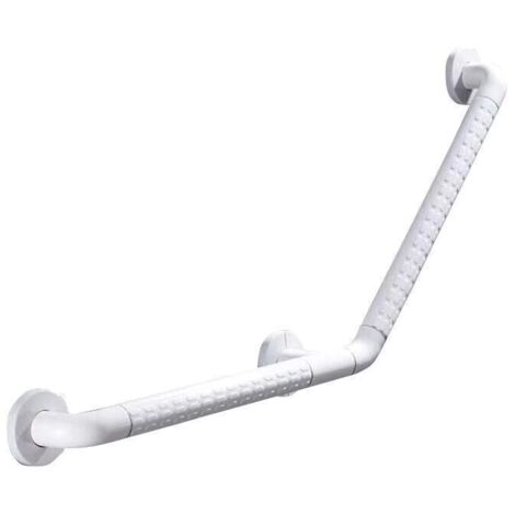 Barra de apoyo para ducha de 135°, 45 cm, acero inoxidable, PVC, para inodoro, para personas mayores con discapacidad, (1/4)