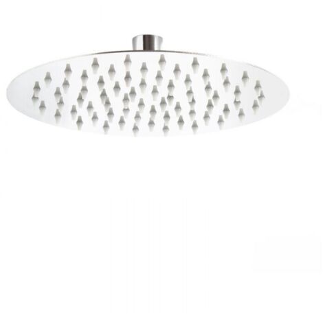 Cabezal de ducha redondo de 25 cm, cabezal de ducha tipo lluvia, acero inoxidable 304, apto para baños (1/4)