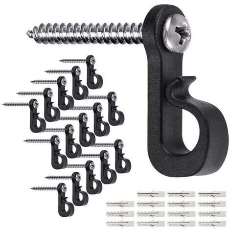 Paquete de 40 ganchos para luces navideñas con tornillos Phillips para garaje, fiesta de Nochevieja al aire libre, fácil liberación de cable, luces LED de cadena, tornillos anchos, (1/4)