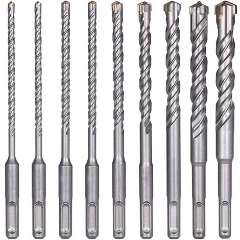 Broca para hormigón, broca de impacto de 8 piezas, broca para mampostería, herramientas de perforación de 5, 6, 8, 10, 12, 14 x 160 mm para perforar agujeros en hormigón, baldosas de cerámica, piedra (1/4)