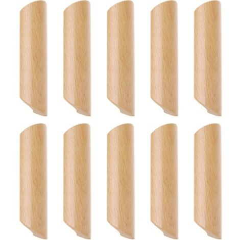 Juego de 10 tiradores de madera ondulados para cajones, tiradores para muebles de madera, tiradores estilo chino, distancia entre centros de 160 mm