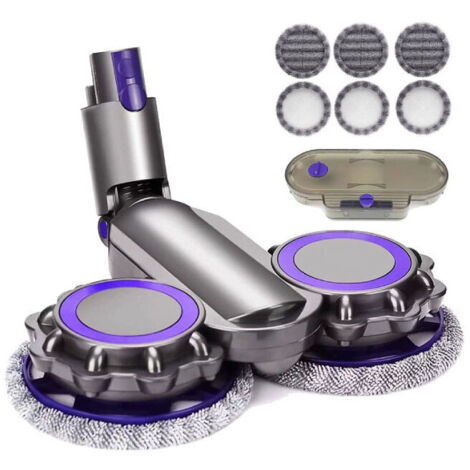 Cabezal de fregona eléctrica para fregado húmedo y seco, compatible con Dyson V6 V7 V8 V9 V10 V11 + depósito de agua + 6 cabezales de fregona (1/4)
