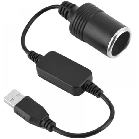 Adaptador convertidor de encendedor de coche, cable adaptador de 1 puerto USB a 12 V para grabadora de conducción, perro electrónico (1/4)